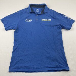 Kuhl Subaru Motorsports USA Polo Shirt Men’s M Blue Cotton Sponsor  3 Button